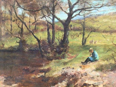 Lot 151 - Lawrence Carrington Grubbe  (late 19th / early 20th century) Spring in Wales title and name in pencil to back