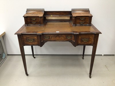 Lot 47 - Edwardian rosewood amd inlaid desk by James Schoolbred and Co