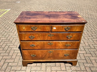 Lot 140 - Early 18th century walnut crossbanded chest of drawers