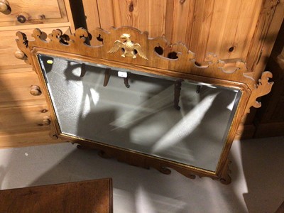 Lot 8 - George I style walnut carved feet wall mirror