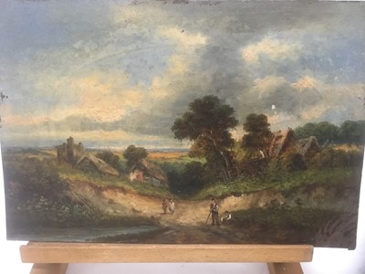 Lot 160 - 19th century English  School oil on board - rural landscape