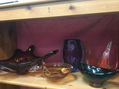 Lot 246 - Collection of art glass vessels