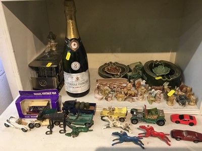 Lot 232 - Champagne, Wade ceramics, model cars and sundries