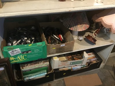 Lot 276 - Group of lamps, cutlery and books