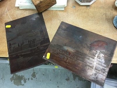 Lot 297 - Two copper engraving plates
