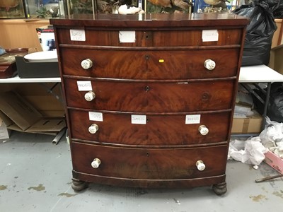 Lot 882 - Victorian mahogany bow front chest of drawers