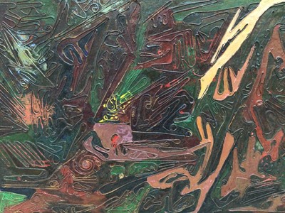 Lot 222 - 1960s/70s string painting together with a relief collage
