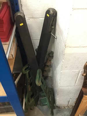 Lot 223 - Harrods grass tennis court set with posts and net