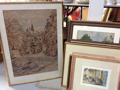 Lot 446 - Quantity of pictures and prints, mainly landscape scenes