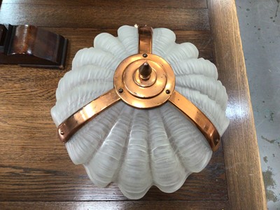 Lot 502 - Frosted shell-shape shade with chain