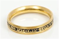 Lot 17 - Fine Georgian gold (18ct) and black enamel...