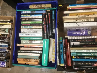 Lot 154 - Three boxes of books on Jazz, including many rare and first edition items