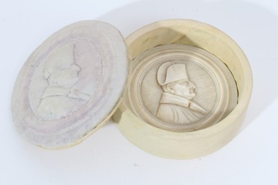 Lot 63 - 19th Century carved ivory profile relief plaque of Napoleon