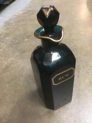 Lot 264 - 19th Century Bristol Green Decanter with gilt naming 'Rum'