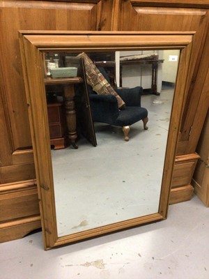 Lot 880 - Pine rectangular wall mirror