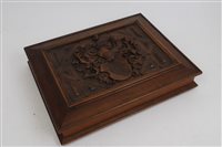 Lot 21 - 19th century German carved walnut presentation...
