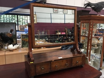 Lot 887 - 19th century mahogany toilet mirror