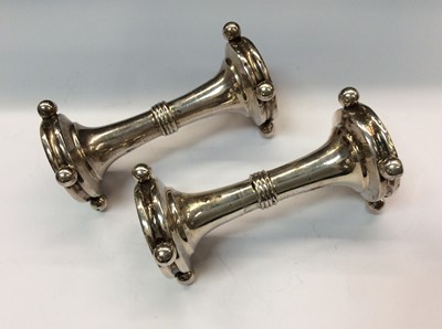 Lot 660 - Pair of silver knife rests