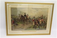 Lot 28 - Victorian print - 'Wellington at Waterloo',...