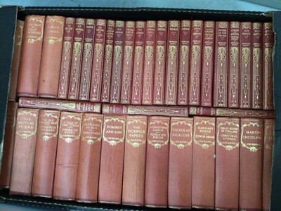 Lot 555 - Twenty three volumes of Sir Walter Scott novels together with sixteen Dickens novels