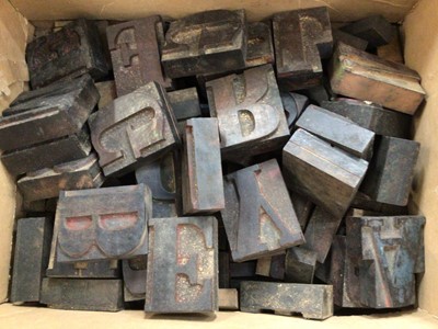 Lot 549 - Collection of wooden letter press blocks