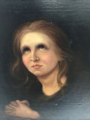 Lot 90 - 19th century Italian School, "The Penitent Magdalene", oil on canvas, in ornate gilt frame, 47 x 42cm