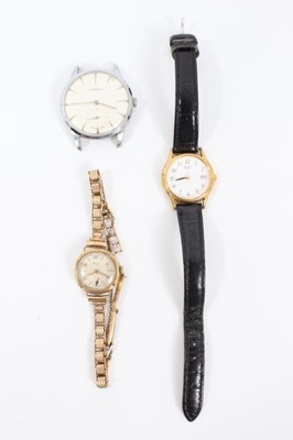 Lot 34 - Ladies' 9ct gold wristwatch, gentlemen’s Tissot and ladies Seiko (3)