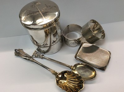 Lot 659 - Group of silver and white metal items