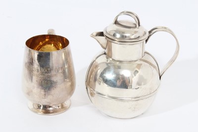 Lot 351 - Victorian silver Guernsey cream jug of conventional form, and a christening mug
