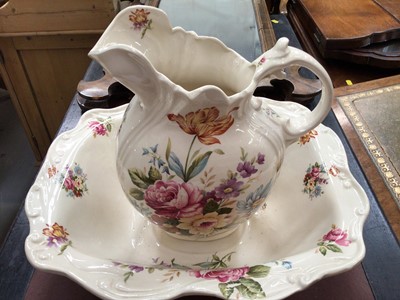 Lot 546 - Quantity of cermaics and glassware including Royal Stafford tea ware, blue and white ginger jar on stand, cut glass wine glasses and other ornaments