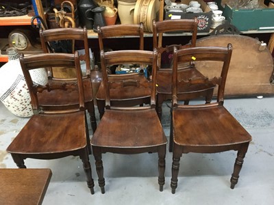 Lot 914 - Set of six 19th century mahogany bar back dining chairs with turned legs, 83cm overall height, seats 45cm in height (6)