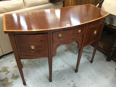 Lot 935 - George IIi style inlaid mahogany bowfront sideboard