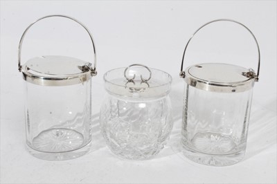 Lot 402 - Pair of silver preserve jars