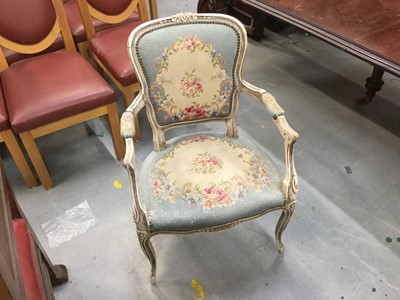 Lot 931 - French arm chair with tapestry upholstery