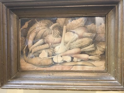 Lot 163 - Wilkingale, 19th century watercolour, still life of vegetables