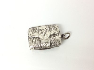 Lot 352 - George III silver vinaigrette in the form of a purse.
