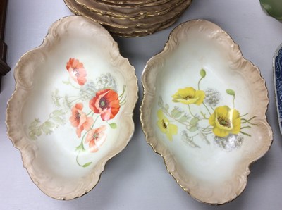 Lot 410 - Limoges hand painted floral dessert service