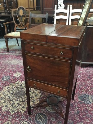 Lot 345 - George III mahogany bedside cupboard