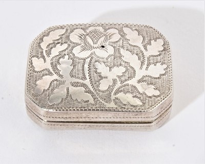 Lot 354 - George III silver vinaigrette of shaped rectangular form with canted corners.