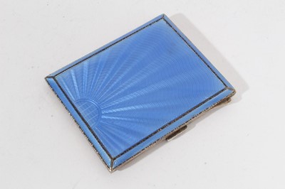 Lot 381 - Silver enamelled cigarette case