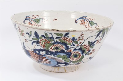 Lot 141 - 18th century Dutch polychrome Delft bowl,...