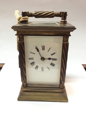 Lot 474 - Edwardian brass carriage clock