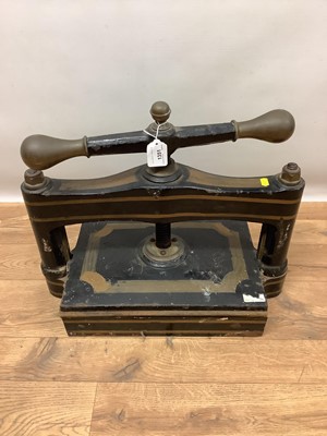 Lot 1351 - Victorian brass mounted book press with gilt decoration