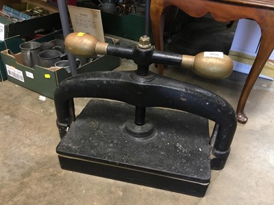 Lot 1058 - Victorian brass mounted book press