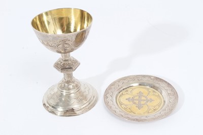 Lot 361 - Victorian communion chalice and paten.