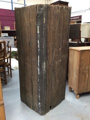 Lot 964 - Early 19th century oak two height corner cupboard with panelled doors 183 cm high, 96 cm wide