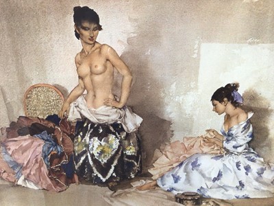 Lot 12 - William Russell Flint (1880-1969) limited edition colour print - The Dress Fitting, 533/850, with WRF Galleries blindstamp, 41cm x 56cm, in glazed gilt frame