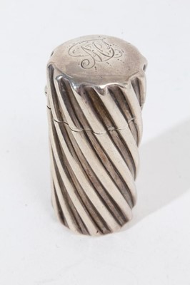 Lot 403 - Victorian Sampson Mordan silver wrythen pattern perfume bottle