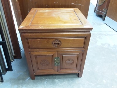 Lot 1010 - Chinese hardwood bedside cabinet