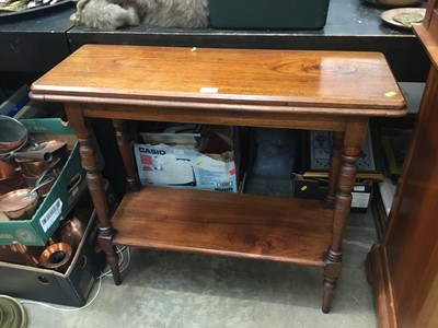 Lot 1016 - Edwardian walnut two tier hall table